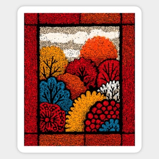 Autumn Forest Tapestry | The Embroidered Woods Sticker